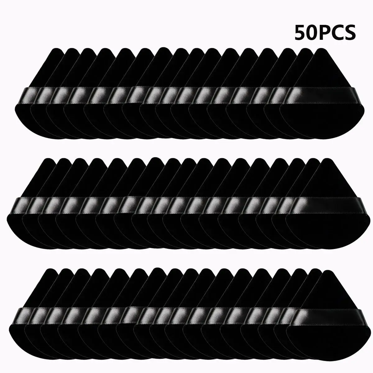 Face Soft Triangle Powder Puffs, 10/20/50pcs Soft Triangle Powder Puff for Loose Powder, Makeup Puffs, Makeup Sponges, Dry & Wet Use Makeup Tool for B