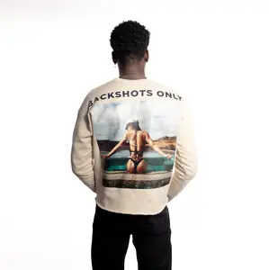 Backshots Only Crewneck Sweatshirt - Unisex Loose Fit Casual with "BACKSHOTS ONLY" Design, Made in NYC - Garment, Soft, Top, Sew