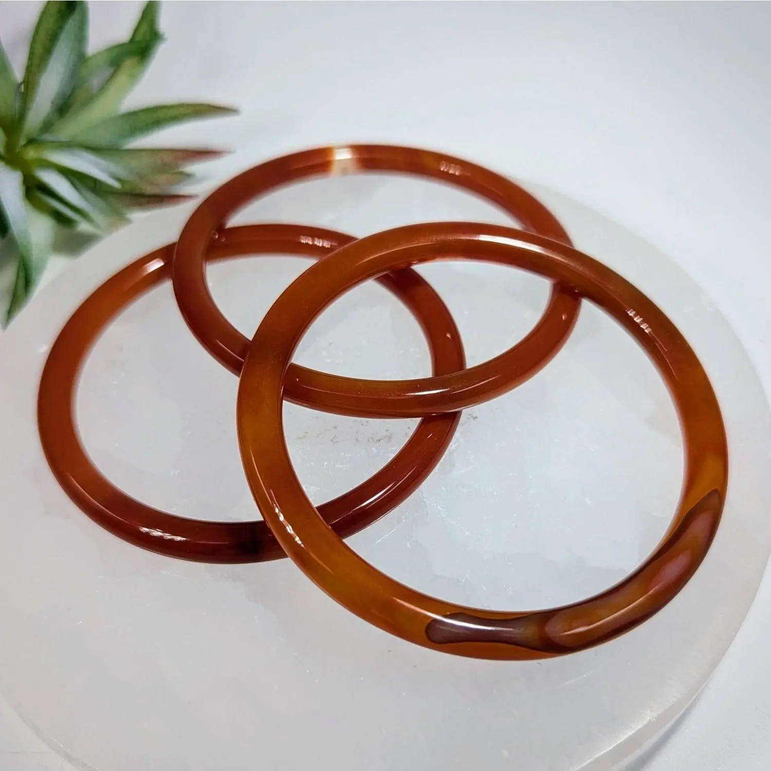 Carnelian Agate 2.5" Crystal Bangle Bracelet