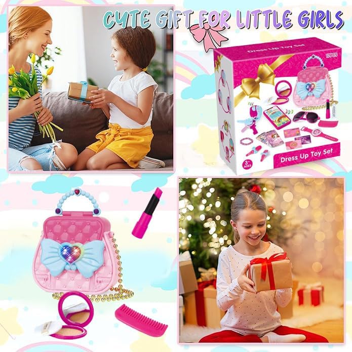 Kids Makeup Set for Girls – Safe Washable Children’s Cosmetics Kit, Pretend Play Beauty Toy Gift