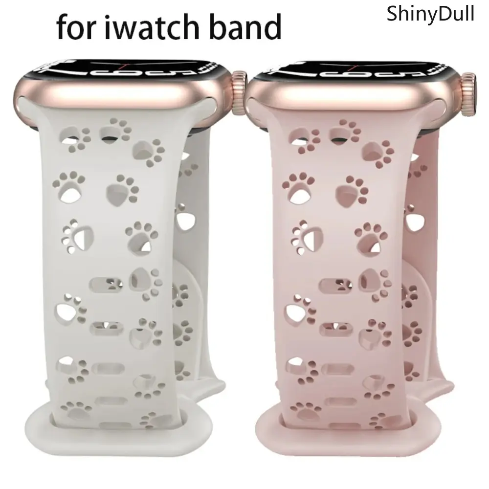 Cute Dog Paw Silicone Smartwatch Replacement Straps - Bag Charm Accessory, Soft Wearable Tech Bands, Sports & Outdoor Use, Fits Series & Ultra (38-49mm)