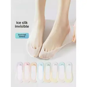6 Pairs Women’s No Show Socks Invisible Liner Low Cut Non Slip Silicone Heel Grip Ultra Thin Breathable Lightweight Soft Seamless Silky Smooth Socks for Flats Loafers Sneakers Summer Everyday Casual Dress Socks