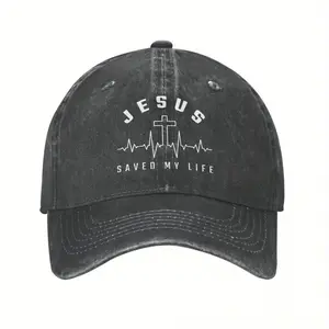Jesus Christ Christianity Jesus Saved My Life Baseball Cap Men Women Hat Adjustable Casquette Gorras 100% Premium Washable Polyester Reinforced Flat Brim Hat petal  update  hat
