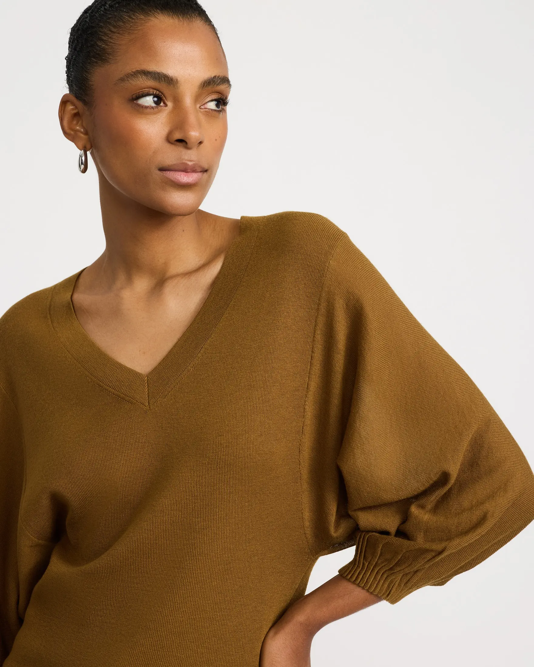 Express V-Neck Dolman Sleeve Sweater