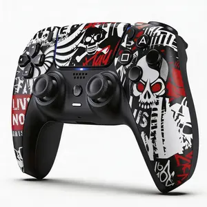 POGRIKO Wireless Game Controller for PS-5/Slim/Pro, Support Dual Vibration, Turbo Function,  6-Axis Motion Control Gamepad, Black and White