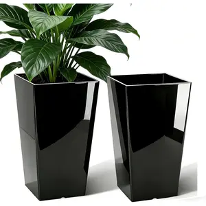 21 inch Large Tall Taper Planters for Indoor & Outdoor , 2 Pack Durable -Flower-Tree Pots for Front Porch Patio Living Room  Garden Decor