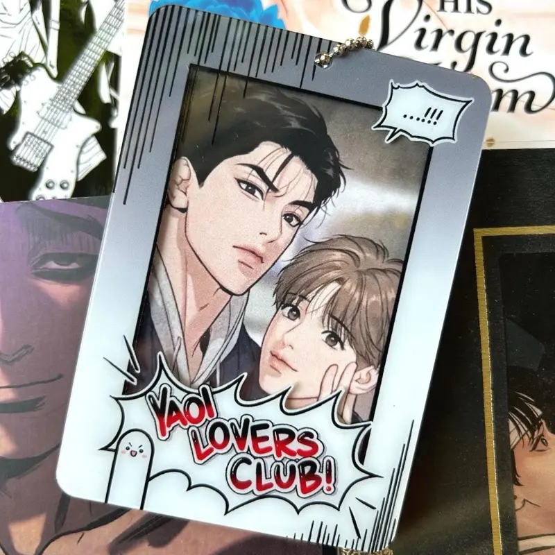 Yaoi Lovers Club Acrylic Photocard Holder for Anime Collectors with Vibrant Artwork and Durable Design