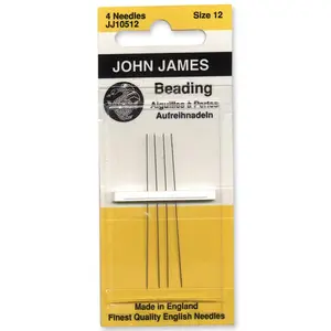 JJ105-12U: John James Beading Needle #12 JJ105-12U 4PC