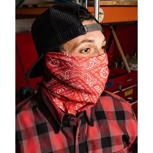 Bandana Neck Gaiter - Red & White