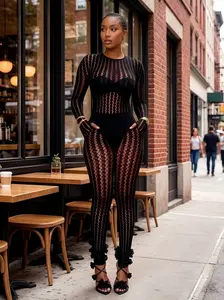 Women's Long Sleeve Lace Romper, Fitted Backless Jumpsuit for Summer Formal Evening Party Wear, Overalls