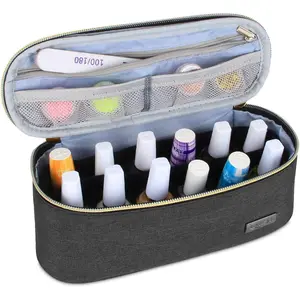 Luxja Nail Polish Organizer - Holds 12 Bottles (15ml - 0.5 fl.oz), Nail Polish Case for Polish and Small Tools, Black