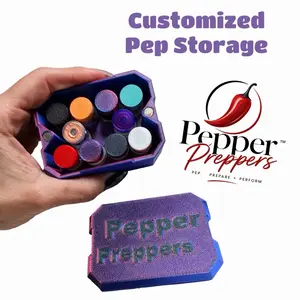 PepperPreppersTM 3ML CUSTOMIZED Magnetic Peptide Storage Case - Pick Color & Text - 10 Vial Slot Organizer, Fits 10 3ml Bottles, Ideal for Fridge or Travel