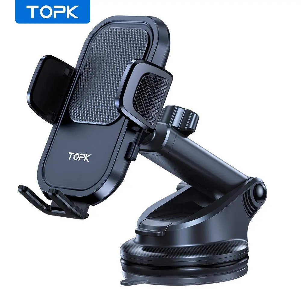 TOPK Car Phone Holder, Rotatable Mobile Phone Mount, Rotating Car Mount for Dashboard & Windscreen, Universal Phone Holder for 4.7-6.7 Phones, Phone Holders For Your Car, Car Accessory
