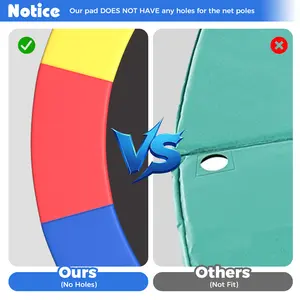 COSTWAY - 16 Feet Trampoline Pad Replacement Safety Pad with Fixing Straps (Multicolor)