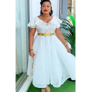 Plus Size African Wedding Party Dresses for Women Dashiki Ankara Evening Gown Elegant Turkey Outfit Robe Africa Clothes Womenswear Comfort