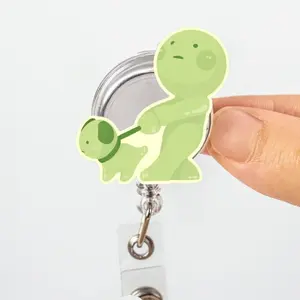 Cute Smiski Retractable ID Badge Reel Kawaii ID Badge Holder Nurse Accessories Unique Gift for Coworker Durable Acrylic Retractable Cord Mechanism Easy Access