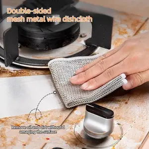 Multipurpose Wire Miracle Cleaning Cloths, Wire Dishwashing Rags, 2024 New Scrubbing Wire Dishwashing Rags Non-Scratch Kitchen Wire Dishcloth, Premium Metal Wire Dishwashing Cloths Scrubs Cleans for Dishes
