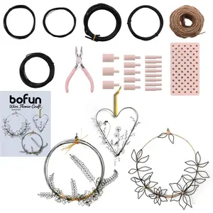 Wreath Craft Kit for Teens&Adults, DIY Wire Wreaths Making Supplies for Outdoor Porch, Indoor Wall Hanging, Perfect for Spring Summer Fall Halloween & Christmas Holiday Decor (Black)