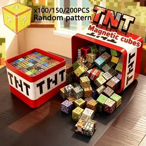 200pcs Magnetic Building Blocks Set with Storage Box, Magnetic Building Cubes, Stem Educational Toy, Montessori Creative Puzzle, Kids Gift for Ages 4-12