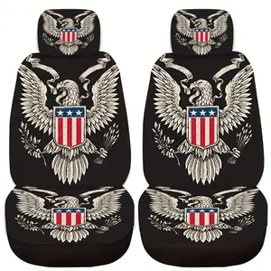 Universal Car Seat Covers, Thick Printed Eagle Design, Elastic Fabric, Fits Tesla Model Y, Small Cars, Suvs, Halloween Christmas Gift