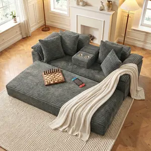 78.7" 4 in 1 Foldable Floor Sofa Bed  Couch in A Box with 2 Cup Holders, Convertible 3 Seater Boneless Couch Folding Recliner Sleeper Chair for Living Room, No Assembly Required