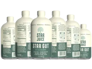 STAR JUICE Edible Natural Gut Health Healthcare Dietary Vitamin Supplement Drink - Prebiotics, Probiotics, Digestive Enzymes for Adults, Heartburn Relief, Immune & Metabolism Support, No Artificial Colors/Flavors, Non-GMO, Gluten-Free