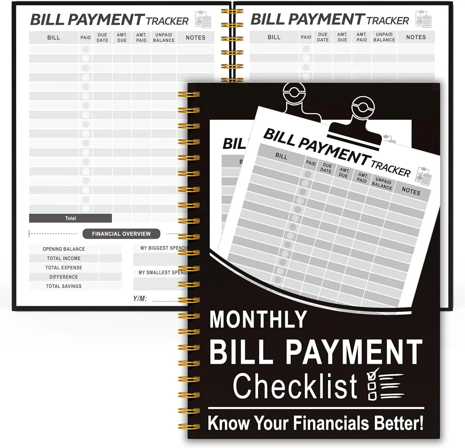 [New deal] - Monthly Bill Payment Checklist - 54 Months Bill Tracker Notebook & Budget Planner, Bill Organizer and Expense Tracker Notebook for Personal Financial Budgeting