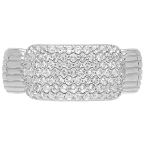 Ariva Sterling Silver White Topaz Pave CarissaRing