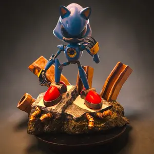 Blue Metal Hedgehog Collectible