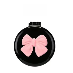 Mini Cute Portable Folding Mirror Brush, Multi-Color Coquette Bow, Detangler, Compact Scalp Massager, Women Travel, Team Gift, Fashion Gift, Hair Detangling Comb, Anti Tangle Brush, Detangling Hairbrush