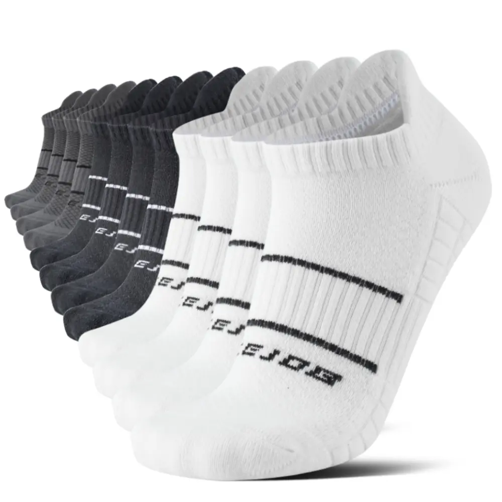 Men's & Women's Cotton Ankle Activewear Socks - 12 Pairs Breathable, Multi-Function Fashion Socks with Cushioning, Arch Support, Moisture Wicking, Odor Control, Durability for Basketball, Running
