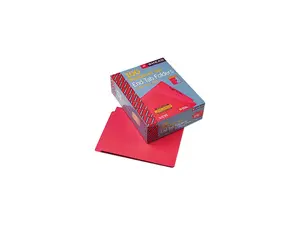 Smead 25710 Colored File Folders, Straight Cut, Reinforced End Tab, Letter, Red, 100/Box