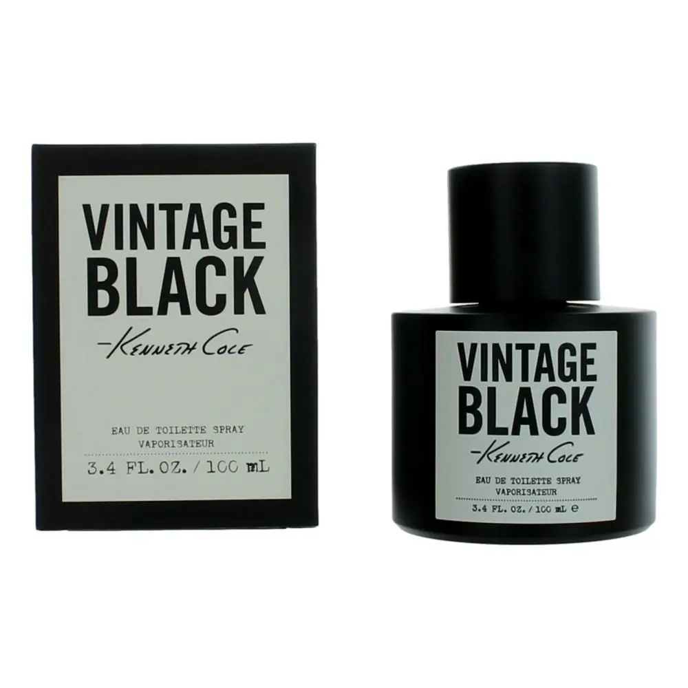 Vintage Black by Kenneth Cole, 3.4 oz Eau De Toilette Spray for Men