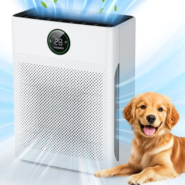 Air Purifiers for Home Large Room up to 2200sq.ft, MOOKA Air purifier for Home Pets with Washable Filter, Pet Mode, PM 2.5 Display Air Quality Sensor Air Cleaner for Bedroom, Dorm room, Pets, Office