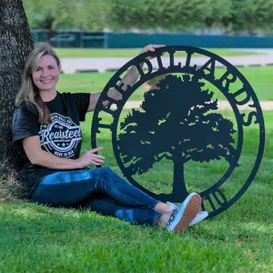 RealSteel, Tree of Life, Oak Tree Family Monogram, Custom Metal Signs, Personalized Wall Art, Split Letter Monogram, Metal Wall Decor, Last Name Sign, Family Name Sign, Dad Gift, Outdoor Garden Decor