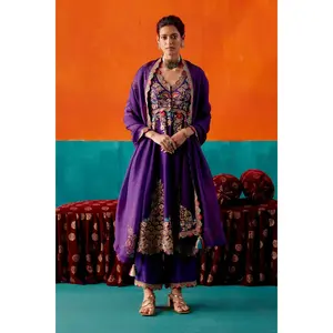 Luxury purple anarkali set
