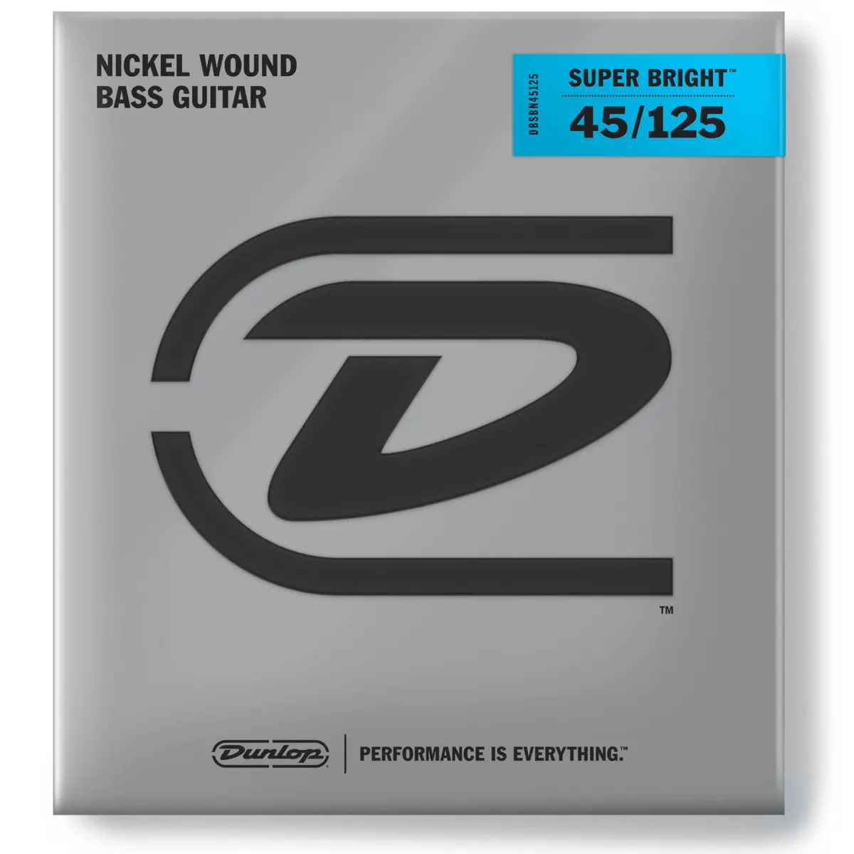 Dunlop Super Bright Nickel Wound Bass Guitar Strings, Medium, 45-125 Gauge, Set of 5 Strings