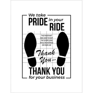 White  Paper Floor Mats,50Pcs  Disposable Floor Pads,Temporary  Floor Protector,Automotive Mat Covers Protector,Detailing Detail Wash,Temporary Sticky 16x20inch