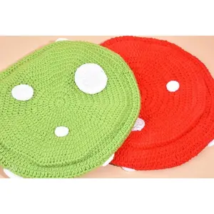 Niche Personality Hand Crocheted Women Mushroom Hat Autumn and Winter Cute Fun Decoration Warm Knitted Men Bucket Hats