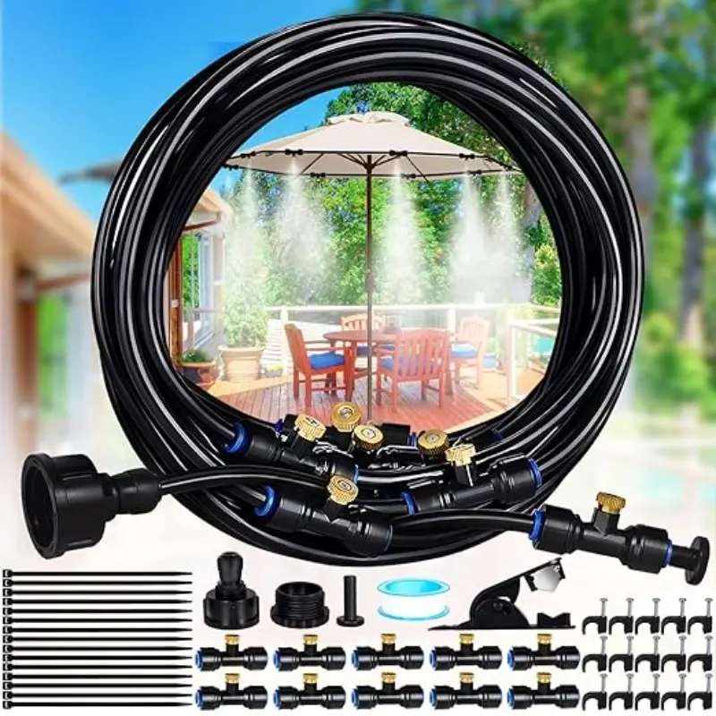 Ring Fan Atomizing Cooling Set Rapid Cooling in Hot Summer to Relieve Outdoor Stifling Heat For Home, Yard, Balcony, and Outdoor Summer Leisure Manual Mist Making DIY Portable Cooling and Sprinkling Atomizing Gadget