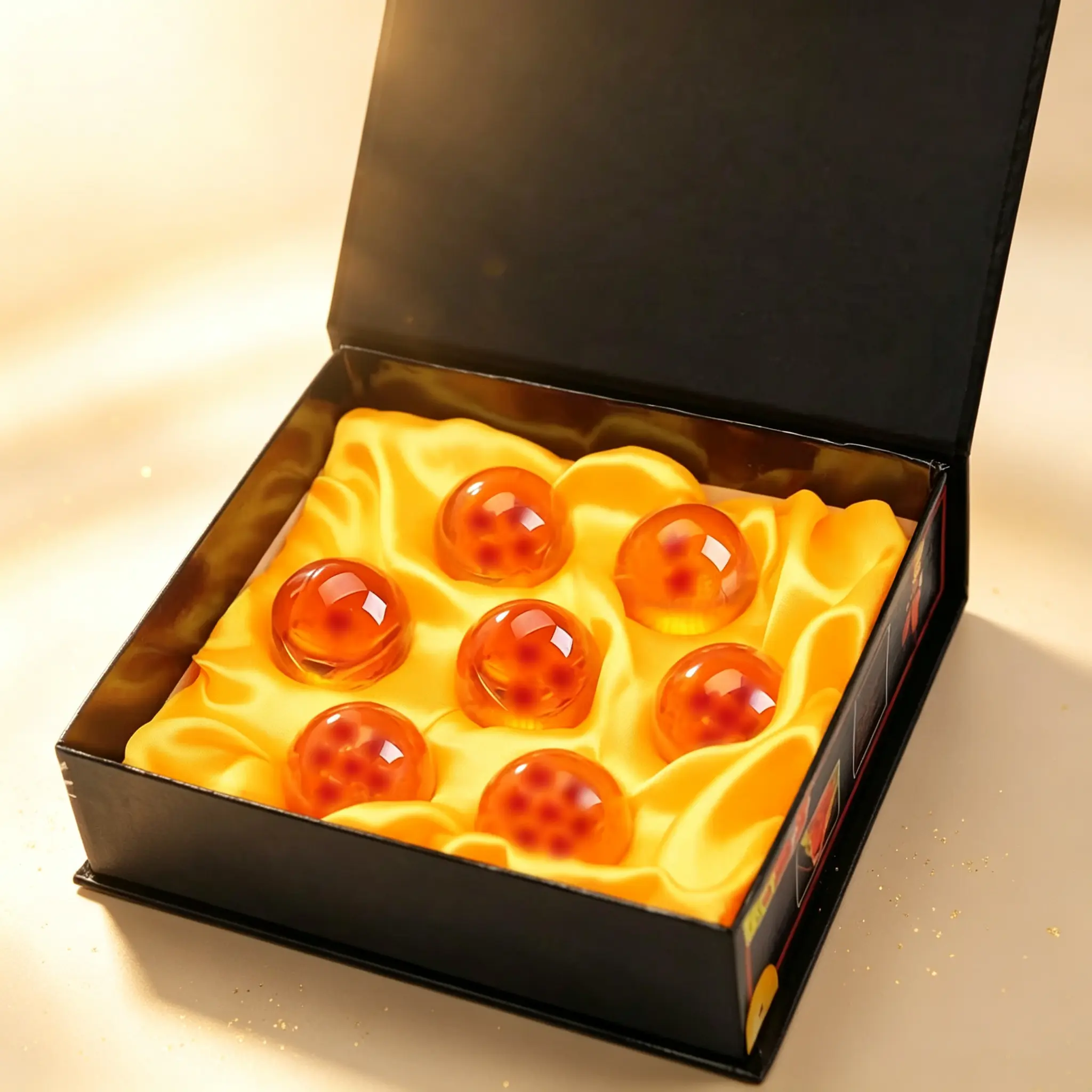 DBZ Shenron Complete 7-Piece Crystal Sphere Set, 43mm Glossy Finish Round High Clarity Acrylic Collectibles with Premium Gift Box; 1-7 Star Anime Replica for Cosplay, Desk Display and All Holiday Gifting