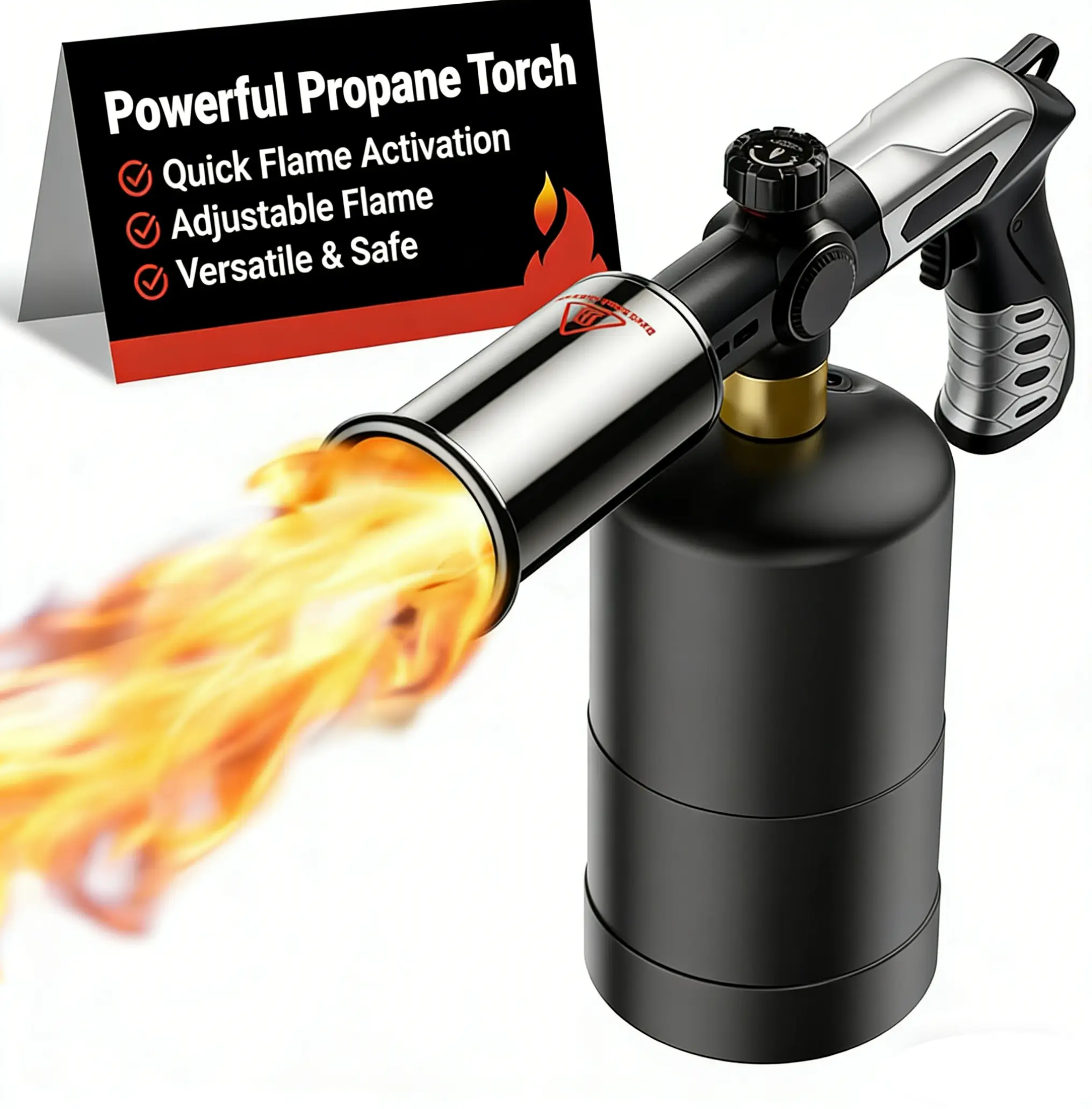 Powerful Propane Torch Weed Burner - Adjustable Flame Thrower for Outdoor Cooking, BBQ Grill, Steak, Sous Vide, DIY Soldering - Portable Culinary Torch for Seafood, Creme Brulee - Gift for Dad Husband(Tank Not Included) paint gun
