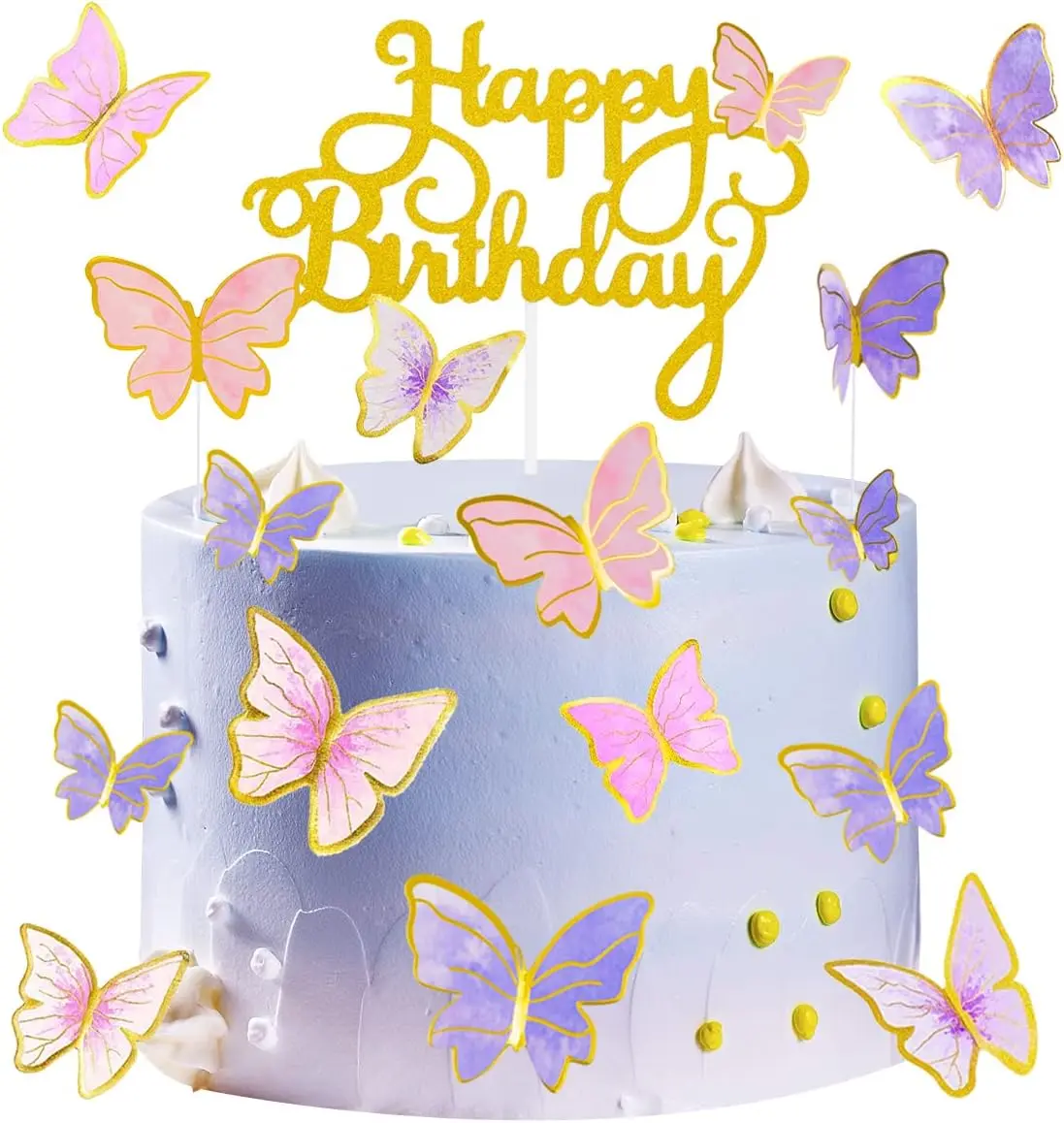 Butterfly Cake Topper 100Pcs  Cupcake Topper Cake Decorations Cake Topper Birthday Anniversary Decor