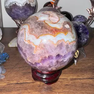 Amethyst lace crystal sphere