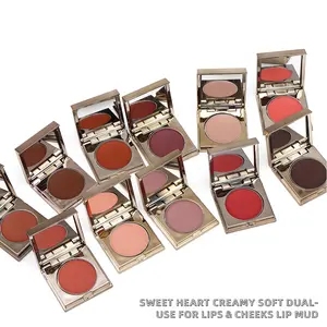 2-in-1 lip mud and blusher multi-purpose palette Lip Cheek Tint, with a matte texture for both lips and cheeks, creating a natural and long-lasting makeup effect. It is very suitable for women and girls for daily use and special occasions