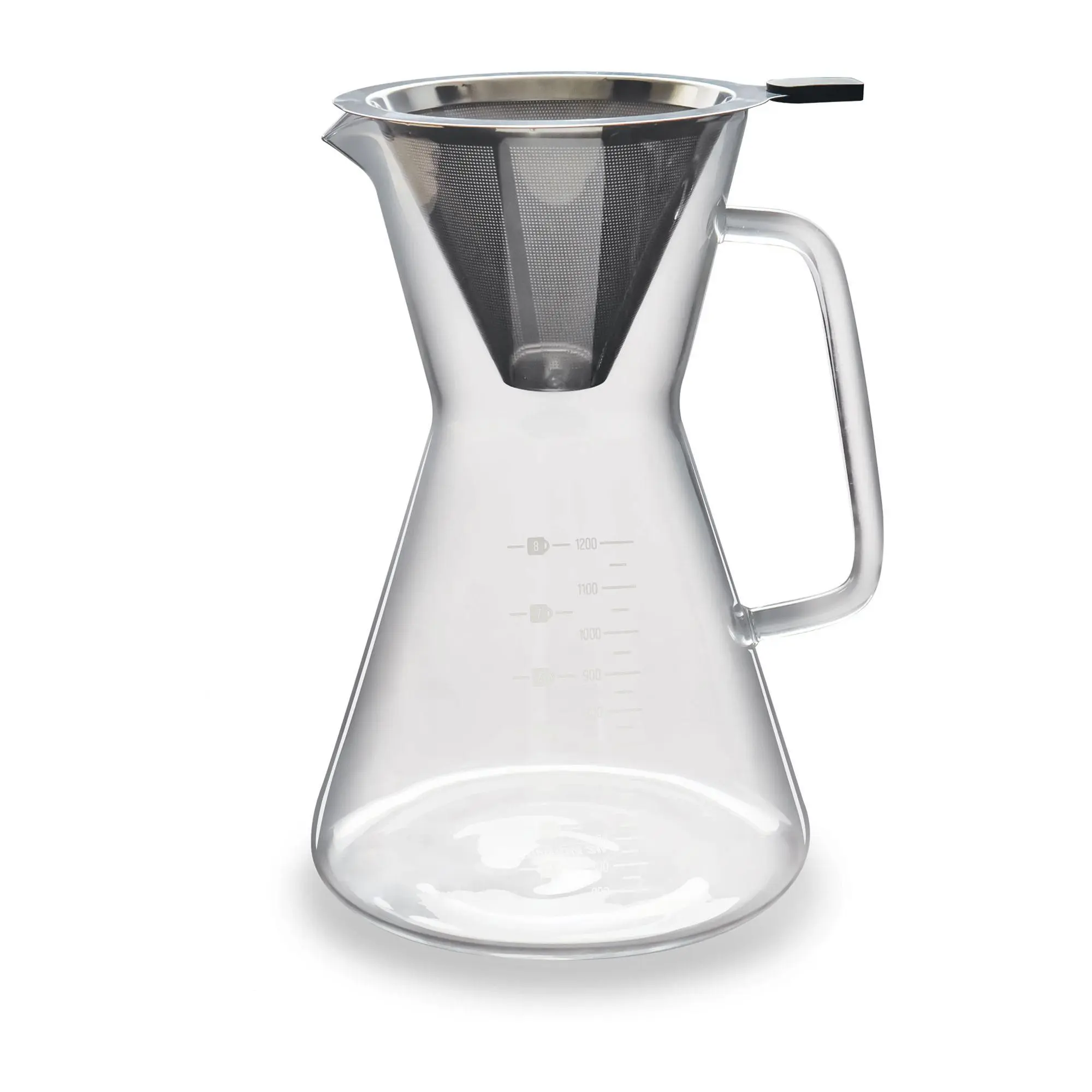 London Sip 8-Cup Glass Pour Over Carafe with Re usable Filter