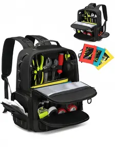 Men's Backpack Tool Bag, Tool Bag Organizer, Essential Worksite Toolkit, Hardware Storage, Oxford Fabric, Anti-Drop Design, Size 37x23x12 Cm