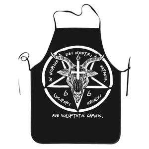 Adult-Sized Kitchen Apron Featuring a Satan Design, Perfect for Chefs, Waiters, And Barbecue Enthusiasts.