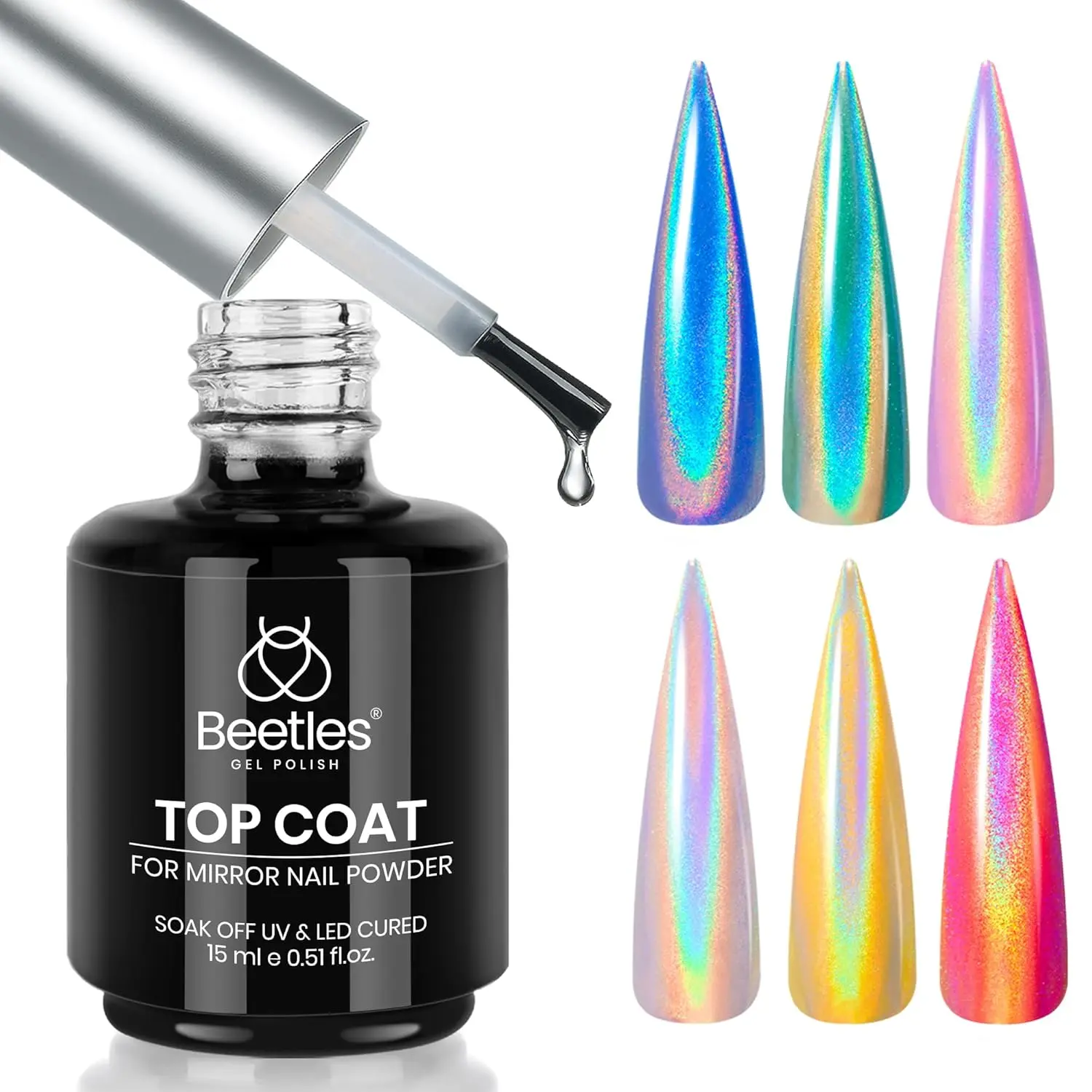 15ML Gel Top Coat for Chrome Nail Powder