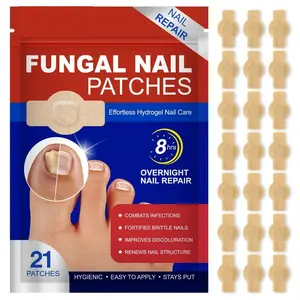 21/42/63/84Pcs /box Fungal Nail Patches, Nail Health Care Patches, Nail Fungus Care Patches with Moisture Breathable , Comfortable Elastic Fabric Herbal Extracts for Simple Foot Nail Care